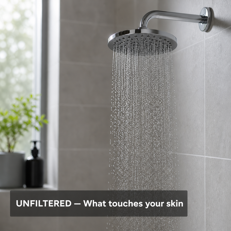 Unfiltered shower water